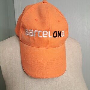 Orange Barcelona Baseball Cap Embroidered